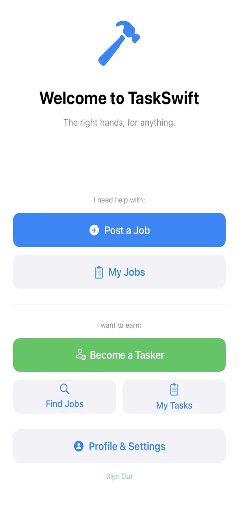 Post a job or earn as a tasker